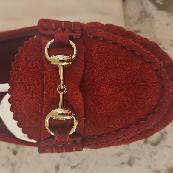 Gucci Horsebit GG Red/Maroon Suede Women's Loafers - NIB with COA - Picture 5 of 14